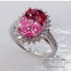 18kt White gold Pink Cushion sapphire ring