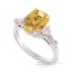 Unheated Yellow Sapphire Ring, 3.04 ct Platinum GIA Certified 
