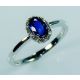  Blue Sapphire & Diamond Ring 2.90 grams-18KT White Gold ring