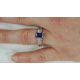 Blue Mixed Emerald Cut Natural Ceylon Sapphire ring