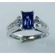 Blue Sapphire ring emerald cut 
