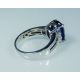 Blue Oval Cut Natural Ceylon Sapphire 5.21 tcw-18 kt White Gold ring