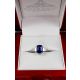 blue sapphire and diamond ring in platinum for sale