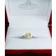 14kt White Gold and Yellow Sapphire and diamonds ring 