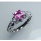 Pink sapphire and diamonds ring  for ladies 