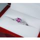 Pink Cushion Sapphire and diamonds ring 