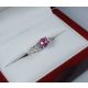 Pink Sapphire 1.00 ct 14kt white gold ring 

