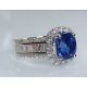 blue Sapphire and Platinum ring