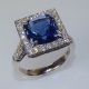 Blue sapphire and white Gold ring