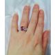 Pink Sapphire ring in finger 