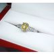 Yellow Oval Cut Natural Sapphire & Diamond Ring 
