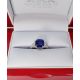 Blue Sapphire 3.89 Ct and platinum ring 