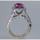 Pink sapphire and platinum ring