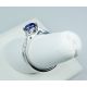 Blue Untreated cushion Sapphire-1.92 tcw-white gold and Diamond ring 