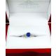 Cushion Blue Sapphire & Diamond Ring-1.13 ct