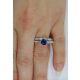 blue Diamond Ring in finger 