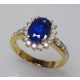 Yellow Gold and blue Sapphire 