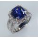 Blue Cushion earth sapphire ring 