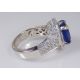 Blue Ceylon Sapphire and Platinum ring