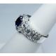 Blue Sapphire Oval Cut 3.42 tcw-Diamond and Platinum ring