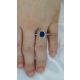 Blue Oval Cut Natural Ceylon Sapphire-18kt White Gold 2.07 tcw