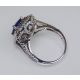 Platinum Blue Emerald Sapphire ring 