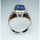 Platinum ring with blue sapphire 