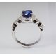 Blue Oval Cut Natural Ceylon Sapphire-18KT White Gold 2.99 tcw 