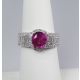 Natural pink sapphire ring-Oval Cut