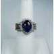Platinum 7.13 tcw Blue Oval Natural Sapphire & Diamond Ring 