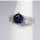 platinum and blue sapphire ring 