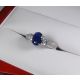 Blue Oval Sapphire Ring-GIA Certified 1.97 ct