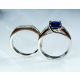 Blue-Natural-Sapphire-3.79 Tcw-&-Diamond-Ring-and-Platinum-band