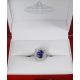Violet blue Sapphire and white Gold ring