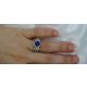 Round Blue sapphire in finger 