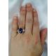 Oval blue Sapphire in finger 