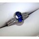 Blue sapphire and platinum ring 