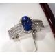 Natural blue sapphire ring-18 kt White Gold 1.86 tcw Ceylon