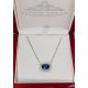 blue Sapphire & Diamond Necklace in box 