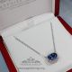 Custom order, 3.14 ct Blue Natural Sapphire & Diamond Necklace - 2942   
