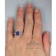 Blue sapphire ring in finger 