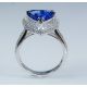 Blue Sapphire Trillion cut and platinum ring