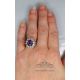 purple sapphire Platinum Ring in finger 