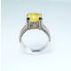 Yellow-Cushion-Ceylon-Sapphire-4.09 ct
-and-diamonds-ring