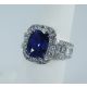 Platinum ring with blue Gemstone 