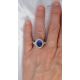 Unheated Platinum Sapphire Ring, 3.67 ct Oval Cut GIA Certified 