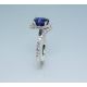 Blue Oval Cut Ceylon sapphire and diamond and 18KT white gold ring