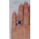 Unheated 3 Stone Platinum Sapphire Ring, 5.21 ct GIA Origin Report F VS-VVS