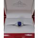 Bright blue sapphire and diamonds ring
