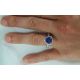 Blue Trillion Sapphire ring